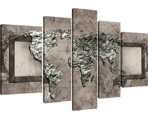 canvas wereldkaart set van 5 stuks HORNBACH