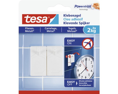 TESA Powerstrips klevende spijker voor tegels & metaal 2 kg 2 stuks