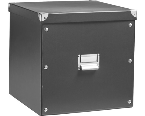 Opbergbox zwart karton 33x33x32 cm