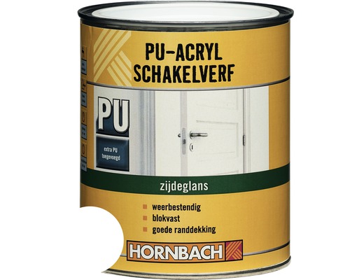 HORNBACH PU Acryl Schakelverf kozijnen- en deurenlak zijdeglans wit 750 ml