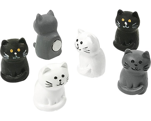 waar dan ook dichtbij houder Magneten katten zwart/wit 6 stuks kopen bij HORNBACH