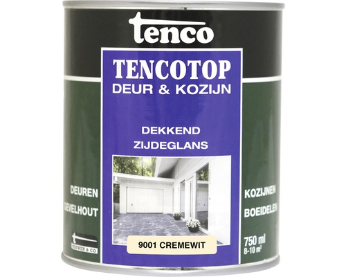 TENCO Tencotop deur & kozijn dekkend zijdeglans RAL 9001 750 ml