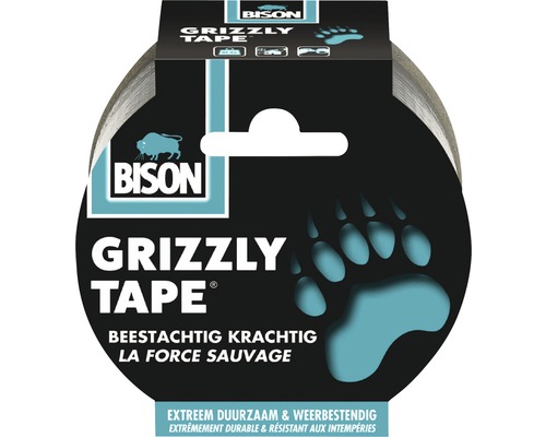 BISON Grizzly tape zilver 10 m x 48 mm