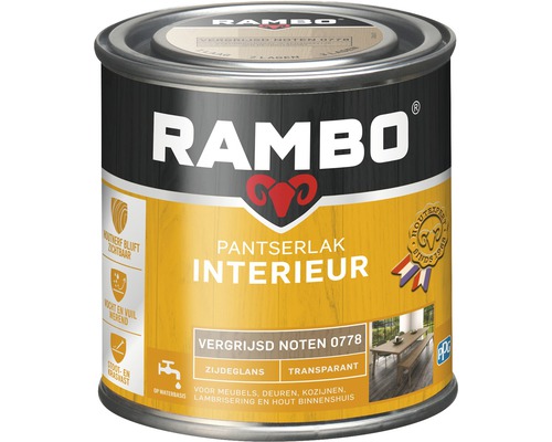 RAMBO Pantserlak interieur transparant zijdeglans vergrijsd noten 250 ml