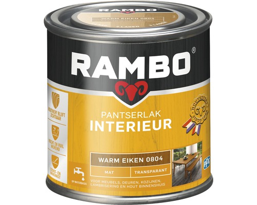 RAMBO Pantserlak interieur transparant mat warm eiken 250 ml
