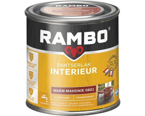 RAMBO Pantserlak interieur transparant zijdeglans warm mahonie 250 ml