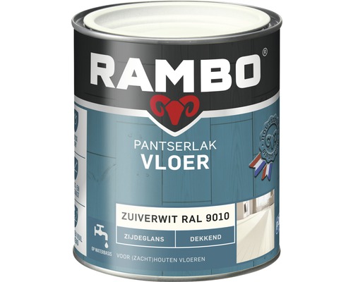 RAMBO Pantserlak vloer dekkend zijdeglans RAL 9010 750 ml