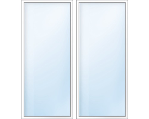 ARON 7.0 kunststof deur raam wit 1450 x 2100 mm 2 vleugels (draai/draai-kiep) met een beweegbare stolp links rechts