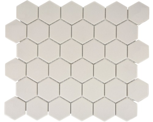 Keramisch mozaïek CU HX120 hexagon uni lichtbeige 32,5x28,1 cm antislip
