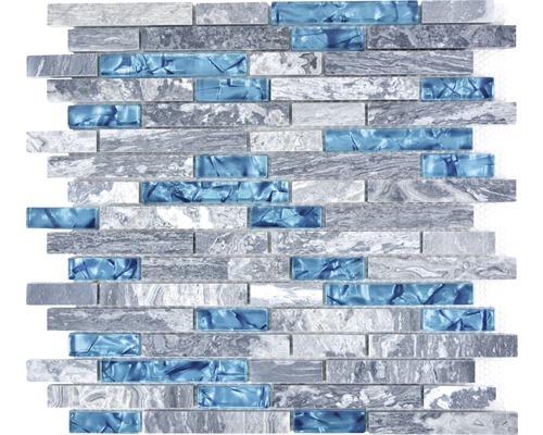 Landelijk overschrijving musicus Natuursteen mozaïek XCM MV688 grijs/blauw mix 30x30 cm kopen bij HORNBACH