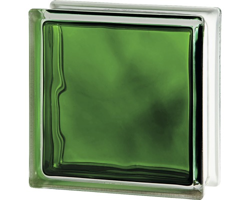 Glasblok groen wolk Brilly 19x19x8 cm