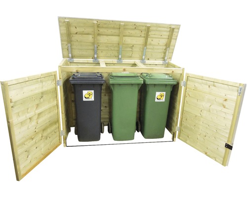 LUTRABOX Containerberging voor 3 containers 2x 240 l + 1x 140 l, 197x90x125 cm
