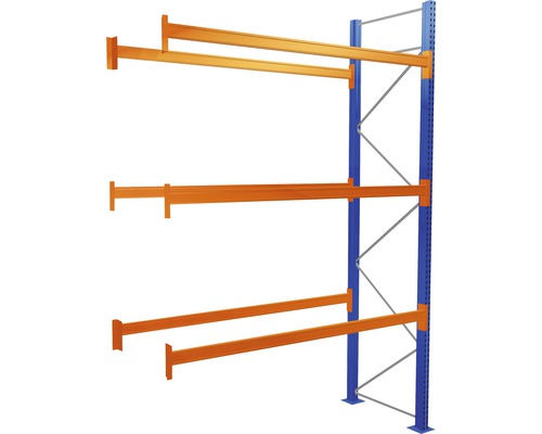 SCHULTE Palletstelling aanbouw met 4 niveau's 400x278x110 cm blauw/oranje (voor pallets tot 730 kg)