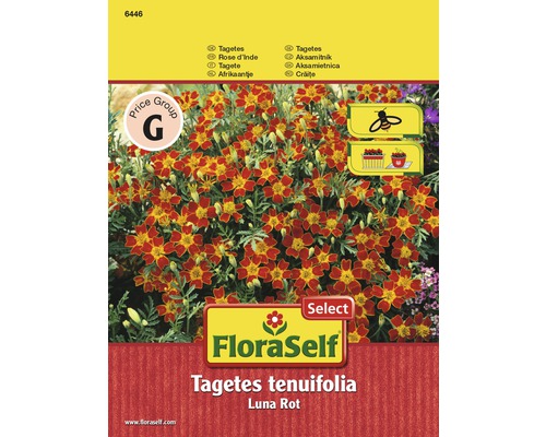 FLORASELF® Afrikaantje Luna rood Tagetes tenuifolia bloemenzaden