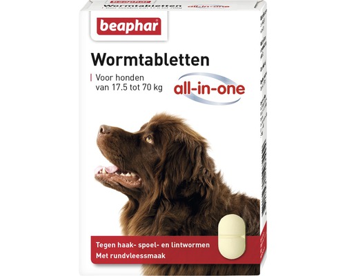 BEAPHAR Wormmiddel AIO hond 17,5-70 kg, 2 tabl