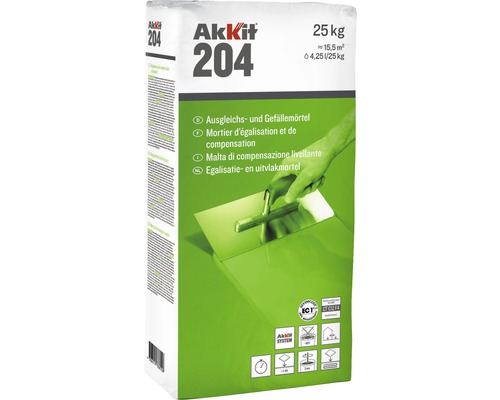 Akkit 204 egalisatiemortel en mortel voor hellende ondergronden 25 kg