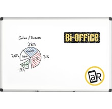 BI-OFFICE Whiteboard magnetisch met aluminium lijst wit 45x60 cm-thumb-1