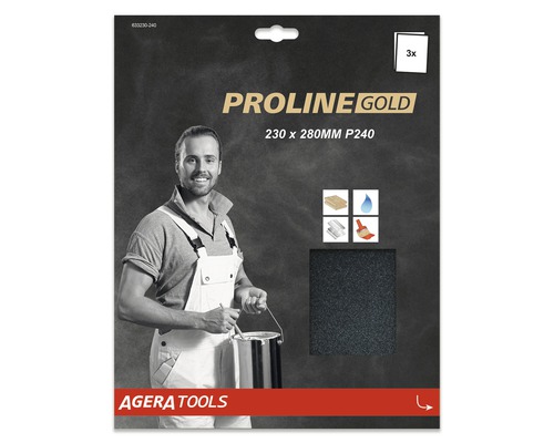 PROLINE GOLD Schuurpapier waterproof zwart P240 set à 3 stuks-0