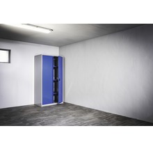 INDUSTRIAL Opbergkastkast 100 cm blauw-grijs (2 deuren, 3 legplanken)-thumb-3
