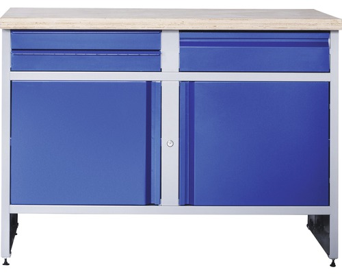 INDUSTRIAL Werkbank 118 cm blauw-grijs (2 deuren, 3 laden)