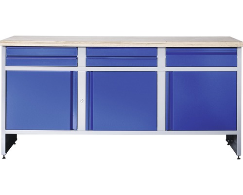 INDUSTRIAL Werkbank 177 cm blauw-grijs (3 deuren, 5 laden)