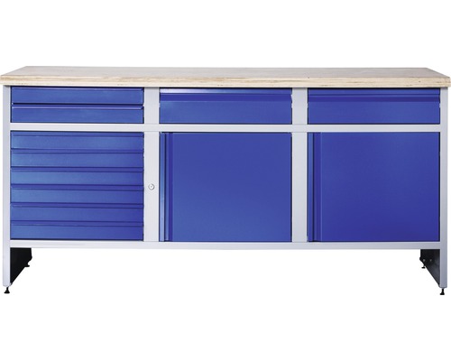 INDUSTRIAL Werkbank 177 cm blauw-grijs (2 deuren, 10 laden)