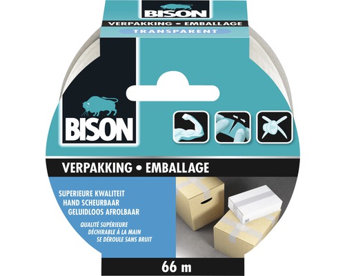 BISON Verpakkingstape transparant 66 m x 50 mm-0