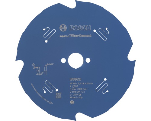 BOSCH Cirkelzaagblad Expert for Fiber Cement Ø 160x20x2,2 mm 4T
