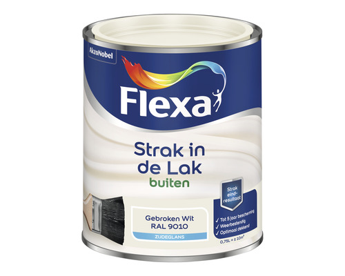 FLEXA Strak in de lak buitenlak zijdeglans RAL 9010 750 ml