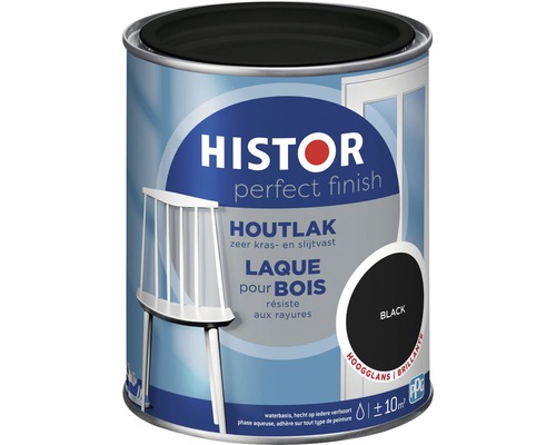 HISTOR Perfect Finish Houtlak hoogglans zwart 750 ml