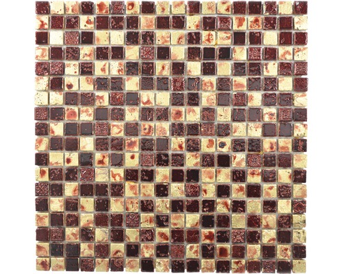 Natuursteen mozaïek XAM 67 goud/rood 30x30 cm-0