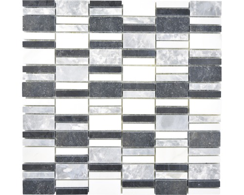 Verbinding plotseling ramp Natuursteen mozaïek XNM BC449 zwart/wit/grijs 30x30 cm kopen bij HORNBACH