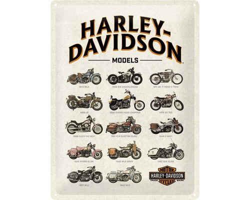 NOSTALGIC-ART Metalen bord Harley Models 30x40 cm
