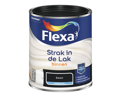 FLEXA Strak in de lak binnenlak zijdeglans zwart 750 ml