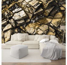 Fotobehang vlies Stenen goud 254x184 cm-thumb-3