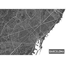 Fotobehang papier Map Barcelona 254x184 cm-thumb-0