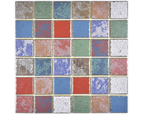 Keramisch mozaïek CD CUBIS blauw/groen/rood/wit 31,6x31,6 cm-0