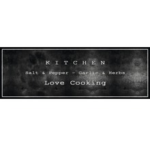 MD ENTREE Loper Cook&Wash Love cooking zwart 50x150 cm-thumb-0