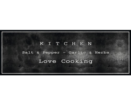 MD ENTREE Loper Cook&Wash Love cooking zwart 50x150 cm-0