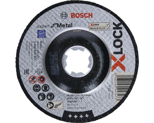 BOSCH Doorslijpschijf X-Lock Expert for Metal Ø 125 mm (gebogen)