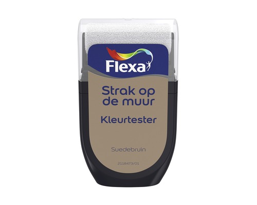 FLEXA Strak op de muur muurverf kleurtester suedebruin 30 ml