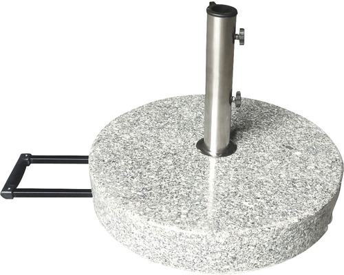 Parasolvoet verrijdbaar graniet met RVS buis 40 kg Ø 50 cm
