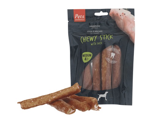 PETS UNLIMITED Hondensnack Chewy sticks duck 4 st.-0