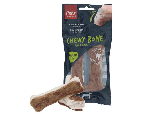 PETS UNLIMITED Hondensnack kauwkluif eend medium 2 st.-0