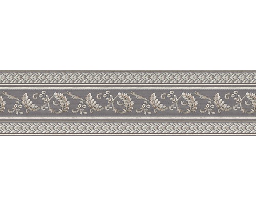 A.S. CRÉATION Behangrand papier 36731-1 Only Borders bladeren ornament grafiet/zilver 5 m x 17 cm