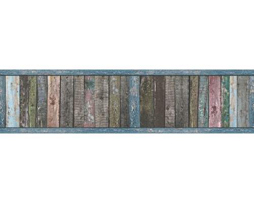 A.S. CRÉATION Behangrand papier 36860-1 Only Borders planken bruin/groen/blauw 5 m x 13 cm-0