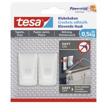 TESA Powerstrips klevende haak voor behang & pleisterwerk 0,5 kg 2 stuks-thumb-0