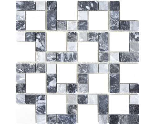 Natuursteen mozaïek XNM MC749 grijs/wit/zwart 30,5x30,5 cm-0