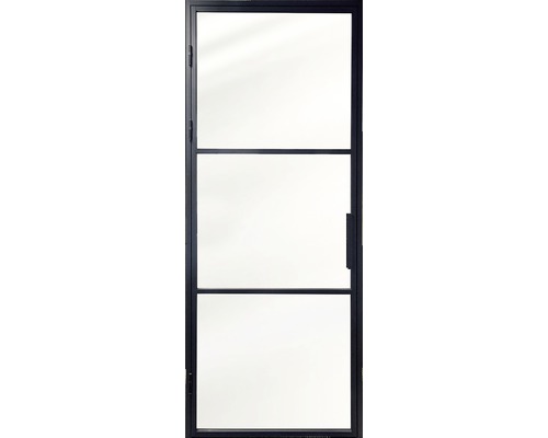 PERTURA 2000 Deur en kozijn industrieel zwart gepoedercoat aluminium links 88 x 231,5 cm