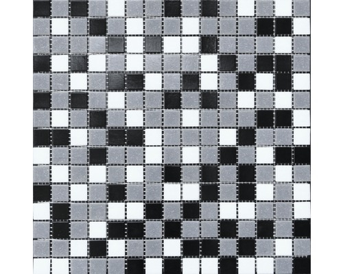 Glasmix mozaïek HBR001 grijs/wit/zwart 30,5x32,5 cm-0